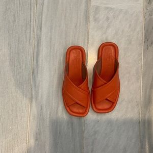 Homer’s artisan orange leather sandal new..never worn